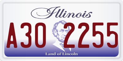 IL license plate A302255