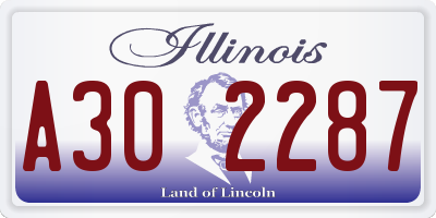 IL license plate A302287