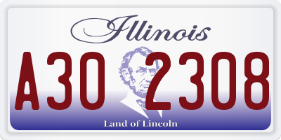 IL license plate A302308