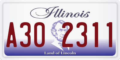IL license plate A302311