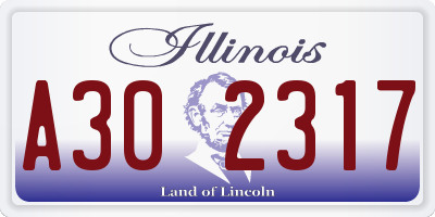 IL license plate A302317