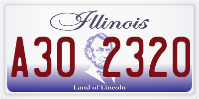 IL license plate A302320