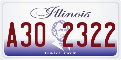 IL license plate A302322