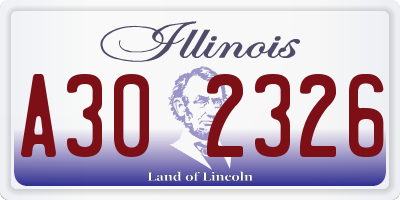 IL license plate A302326