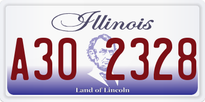 IL license plate A302328