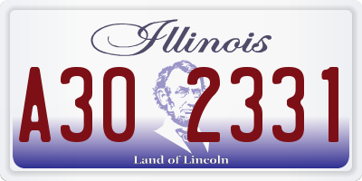 IL license plate A302331