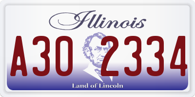 IL license plate A302334