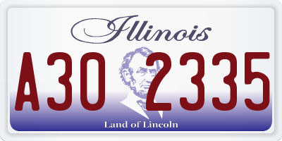 IL license plate A302335