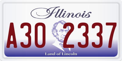 IL license plate A302337