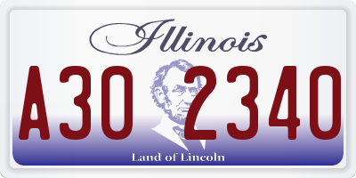 IL license plate A302340