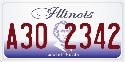 IL license plate A302342