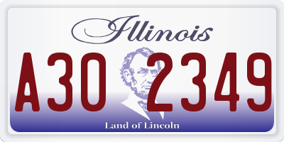 IL license plate A302349
