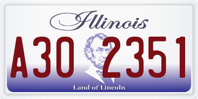 IL license plate A302351