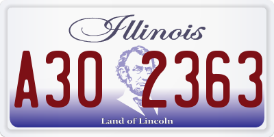 IL license plate A302363