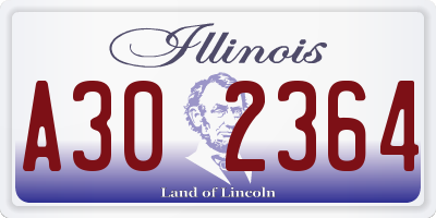 IL license plate A302364