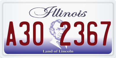 IL license plate A302367