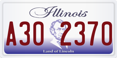IL license plate A302370