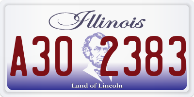 IL license plate A302383