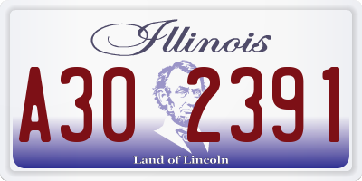 IL license plate A302391