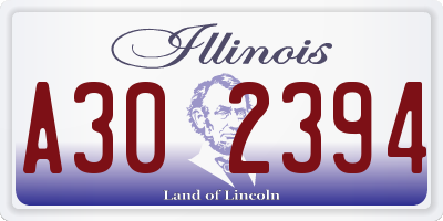 IL license plate A302394
