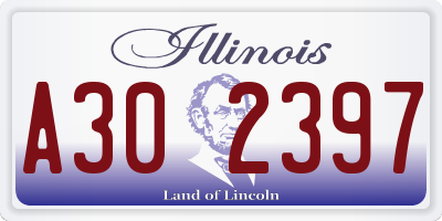 IL license plate A302397