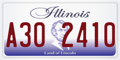 IL license plate A302410