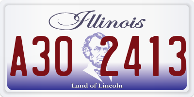 IL license plate A302413