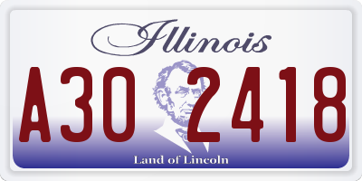IL license plate A302418