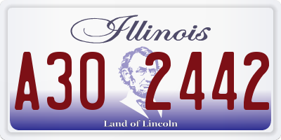 IL license plate A302442
