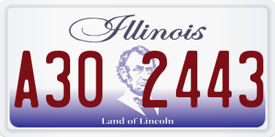 IL license plate A302443