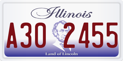 IL license plate A302455