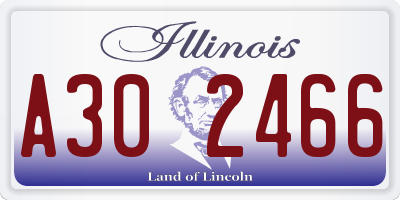 IL license plate A302466