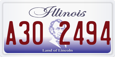 IL license plate A302494