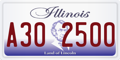 IL license plate A302500