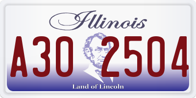 IL license plate A302504