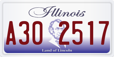 IL license plate A302517