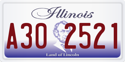 IL license plate A302521