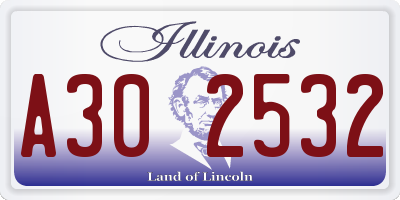 IL license plate A302532