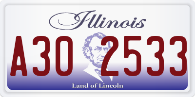 IL license plate A302533
