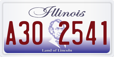 IL license plate A302541