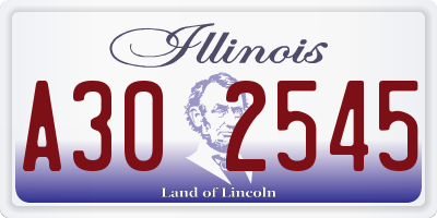 IL license plate A302545