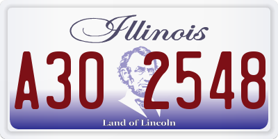 IL license plate A302548