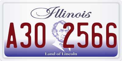 IL license plate A302566