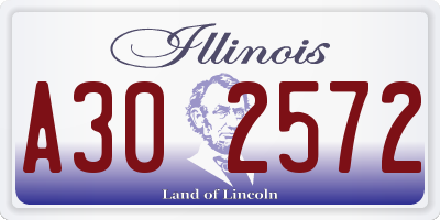 IL license plate A302572