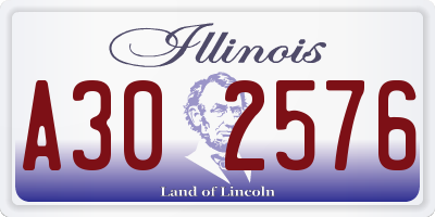 IL license plate A302576