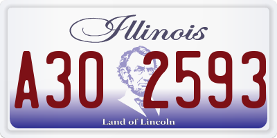 IL license plate A302593