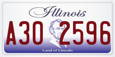 IL license plate A302596