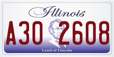 IL license plate A302608