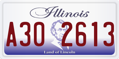 IL license plate A302613