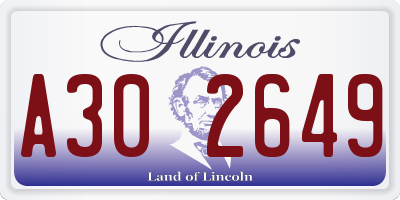 IL license plate A302649